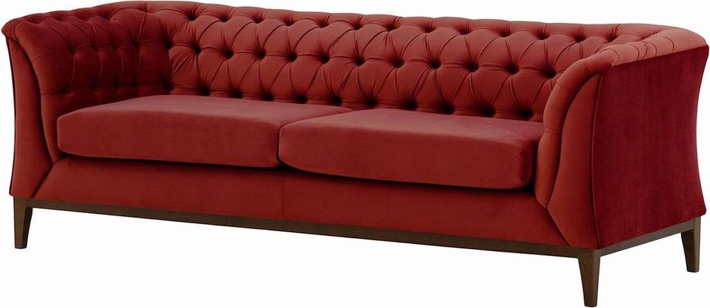 2,5-Sitzer Sofa Chesterfield Modern Wood-Velluto 7-dunkle Eiche