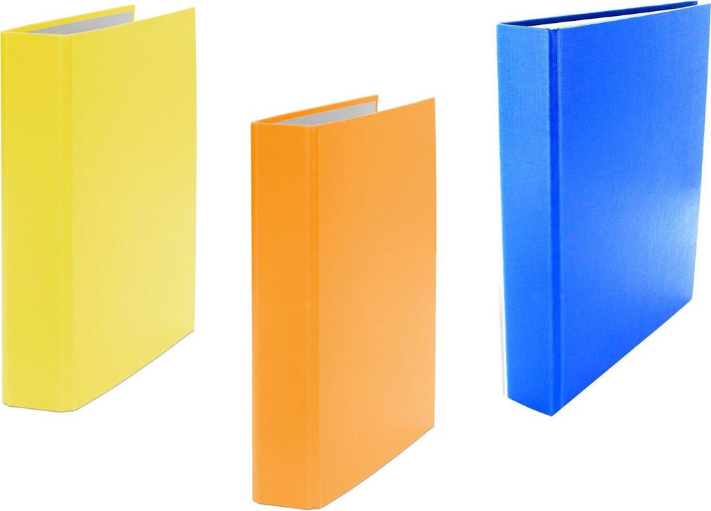 3x Ringbuch / DIN A5 / 2-Ring Ordner / Farbe: je 1x hellblau, gelb und orange