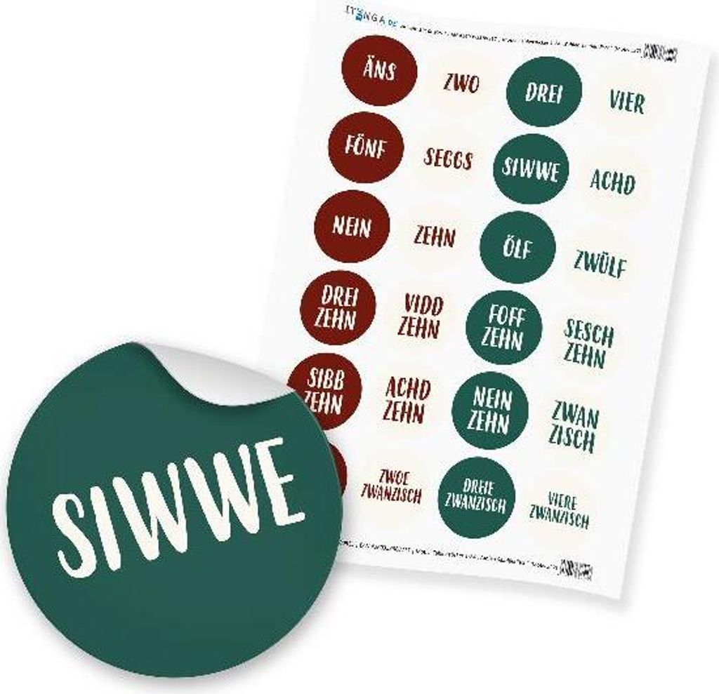 Zahlensticker Z27 Adventskalenderzahlen 1-24 Saarländisch / Rot Grün Weiß