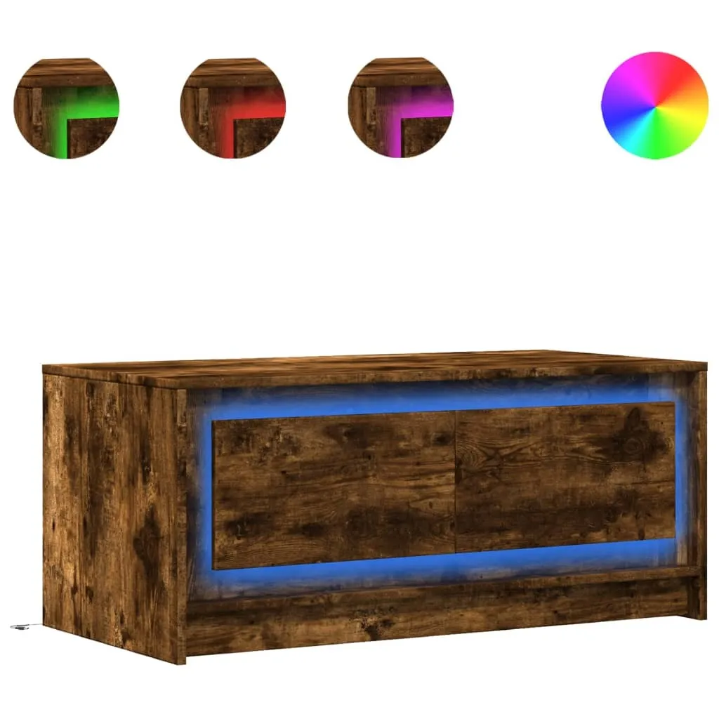 Tavolino da Caffè LED Rovere Fumo vidaXL - Eleganza Funzionale