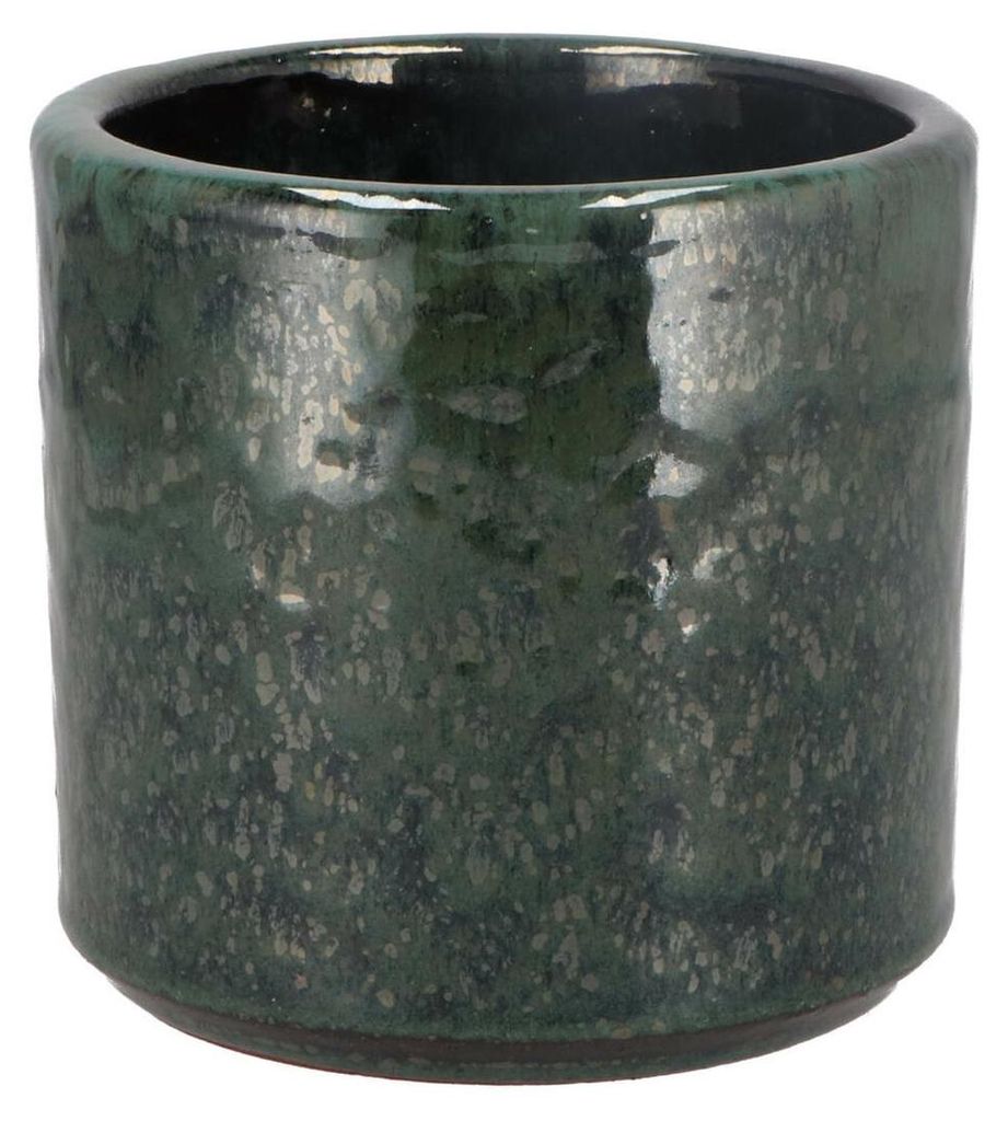 DK Design Blumentopf Green Glaze - rund - grun - D12xH13 cm Produktbild 
