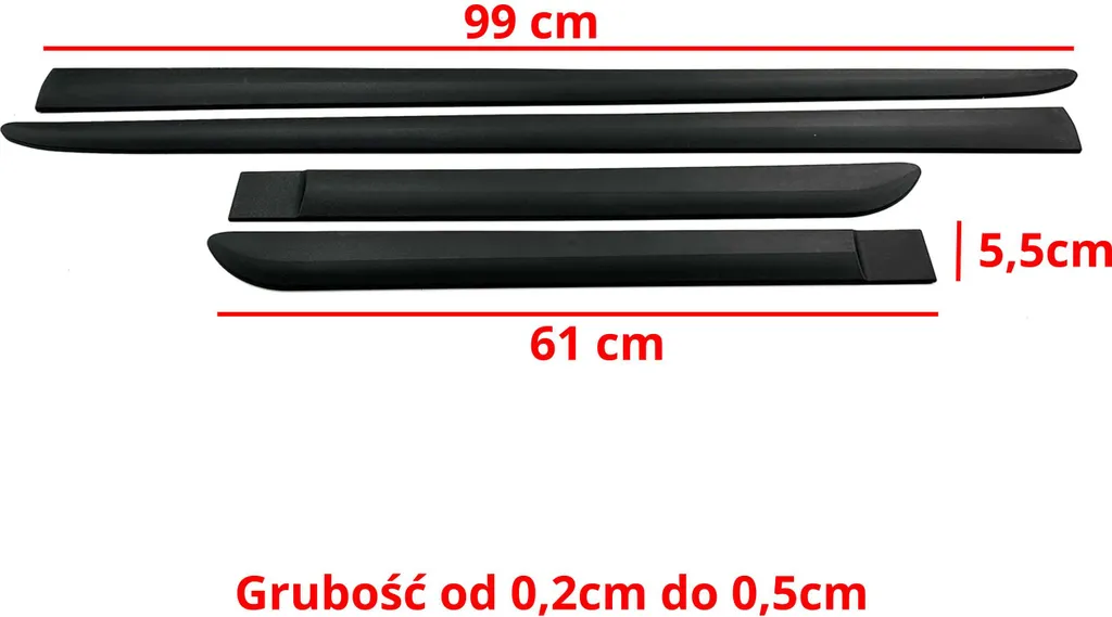Baguettes de protection de portière anti-choc avec adhésif renforcé 3M
