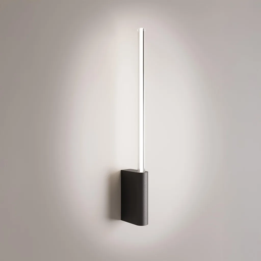 Applique LED Noire en Aluminium Cylindrique 50,7cm Graduable TRIAC