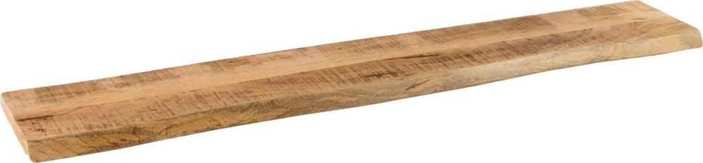 Wandregal Amanda, Mangoholz massiv & rau/Natur, Holzregal/Steckboard mit Baumkante, 100x20 cm Regal
