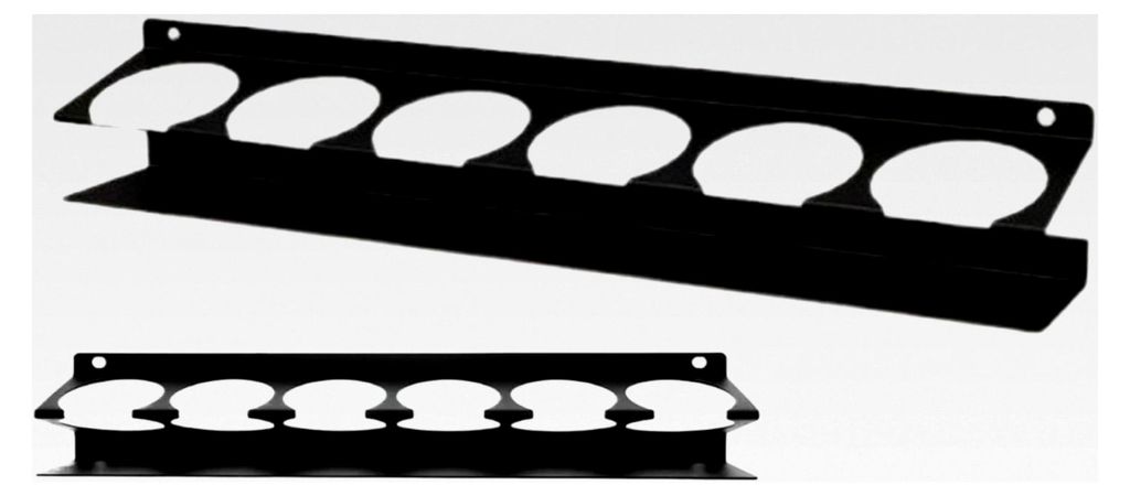 Sprühflaschenregal, 49 x 7,5 x 8 cm, 6 Fächer, Eisen, Wandaufbewahrung, platzsparend, Reinigung, Garage, Farbdose, Metallhalterung, Auto-Shop