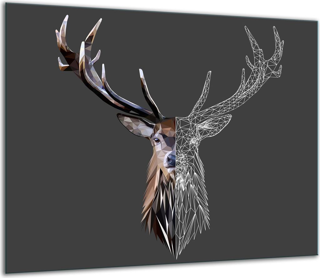 Herdabdeckplatten Glaskeramikkochfeld-Abdeckung Spritzschutz Glas 60x52cm Hirsch
