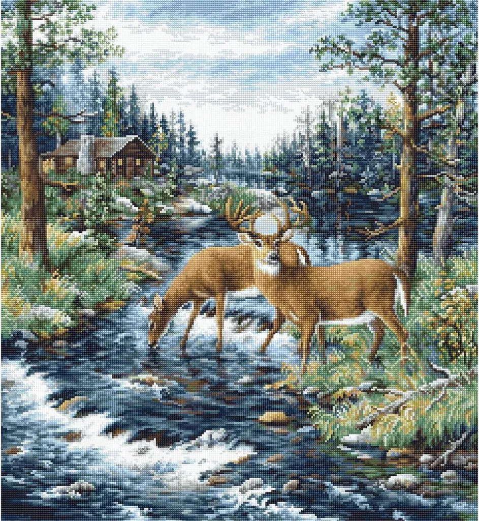 Kit broderie point compté Luca-S Matin calme Gobelin Set 24x26,5cm