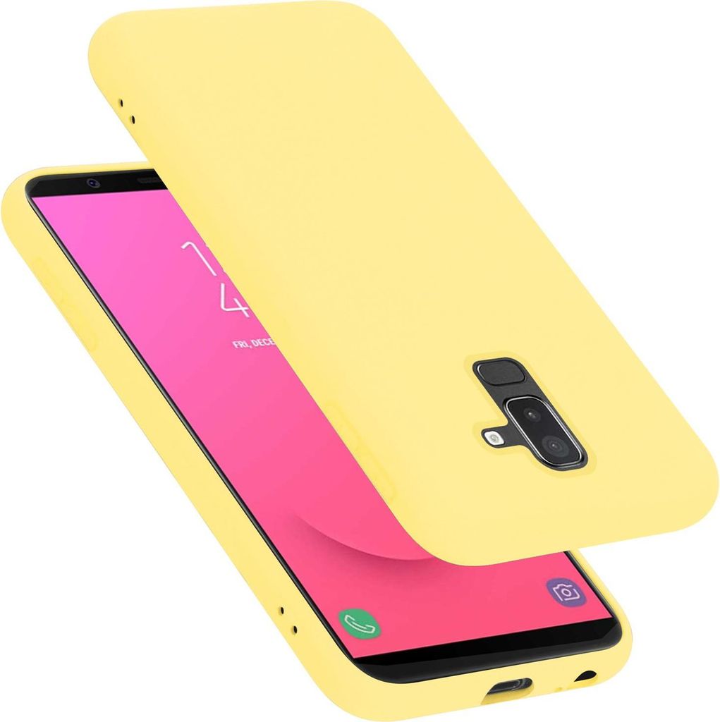 Cadorabo Schutzhülle für Samsung Galaxy A6 PLUS 2018 Hülle in Gelb Handyhülle Case Cover TPU Etui