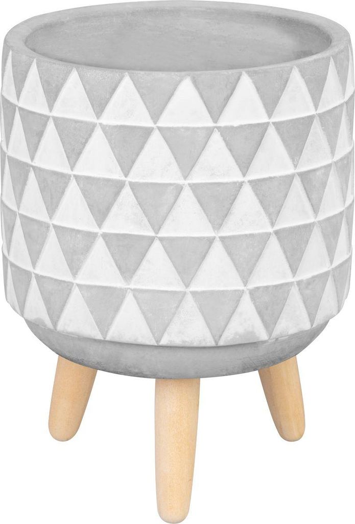 Decoratieve bloempot MagicHome, mozaïek, grijs/wit, cement, Productafbeelding 
