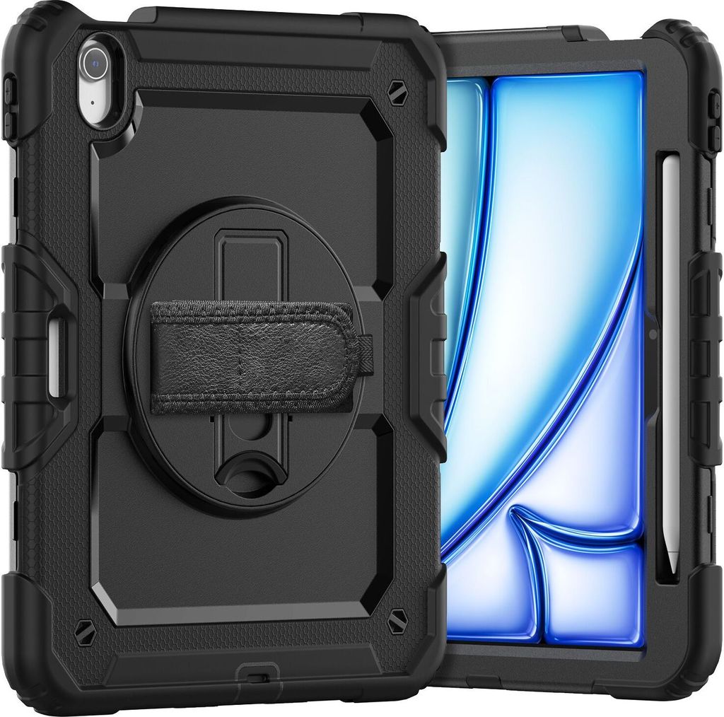 4in1 Hülle mit Trageschleife für Apple iPad Air 11 2024 M2 11 Zoll Outdoor Cover Schutz + Ständer