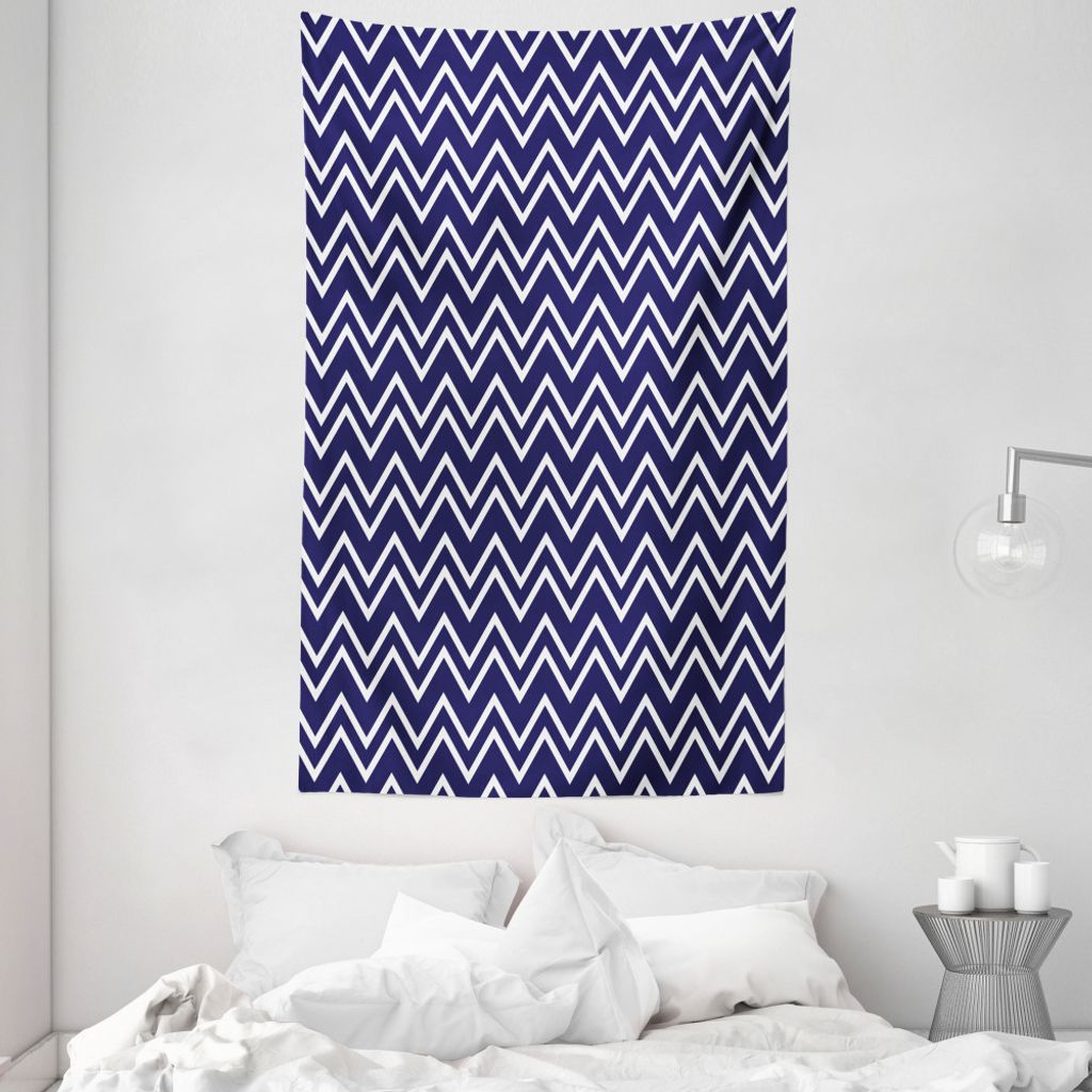ABAKUHAUS Ozean Wandteppich und Tagesdecke, Zig Zag Modern Muster aus Weiches Mikrofaser Stoff Waschbar ohne Verblassen Digitaldruck, 140 x 230 cm,...