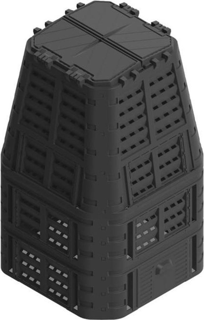 Komposter ECO PLUS | HxBxT 146x93,3x93,3cm | 880 Liter | Schwarz | Kompost, Schnellkomposter, Thermokomposter, Behälter, Aufbewahrungsbehälter