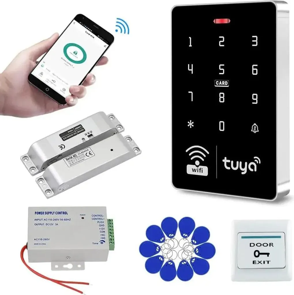 Contrôle d'accès pour portail extérieur avec serrure boulon et mobile