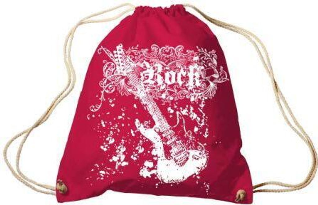 Trend-Bag Turnbeutel Sporttasche Rucksack mit Print - Rock Guitar - TB65303 Color - rot