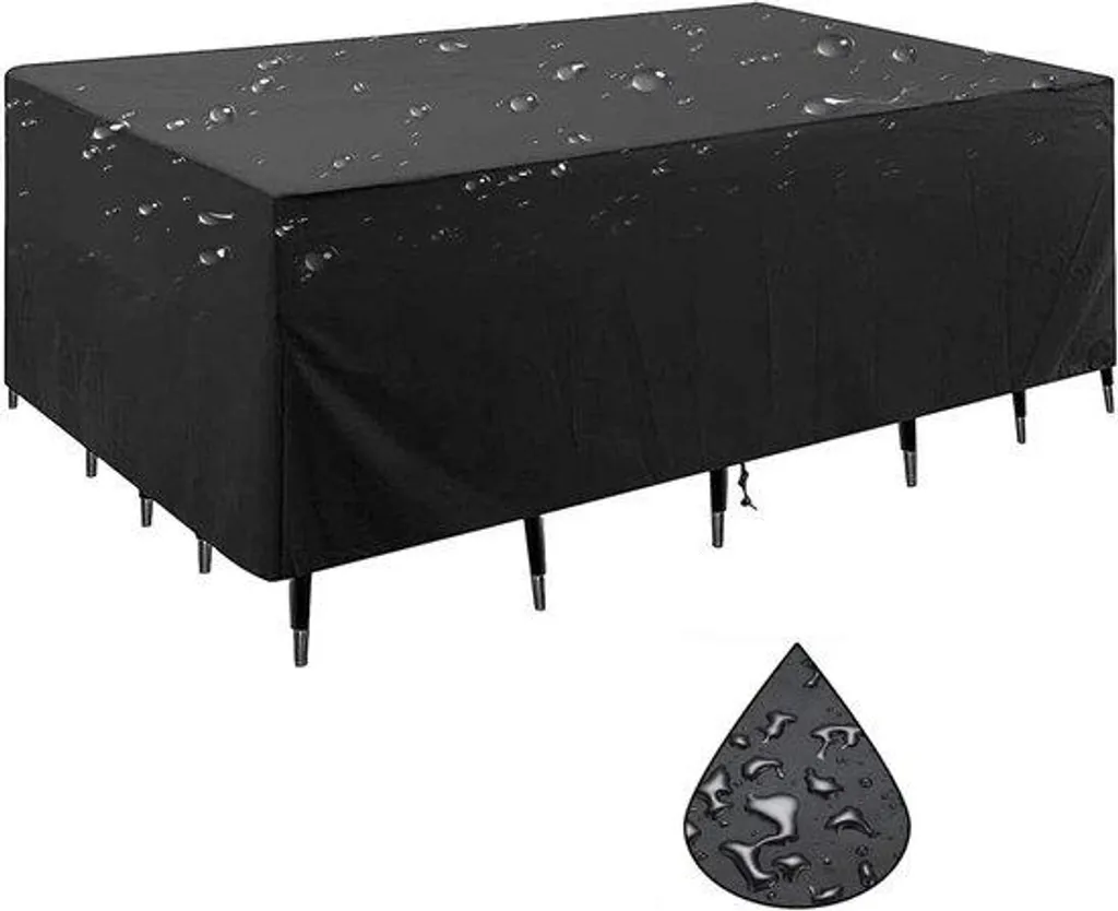 Protection mobilier de jardin imperméable 245x165 cm Noir Double Pied