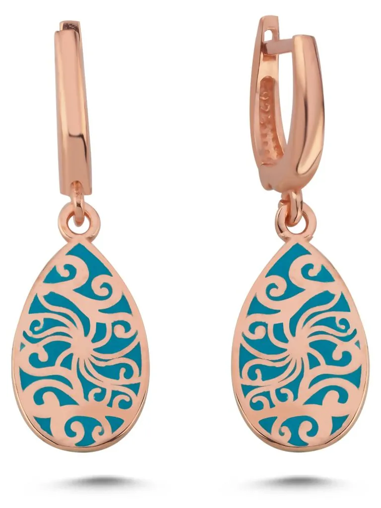 Boucles d'oreilles hypoallergéniques en argent 925 et or rose violet