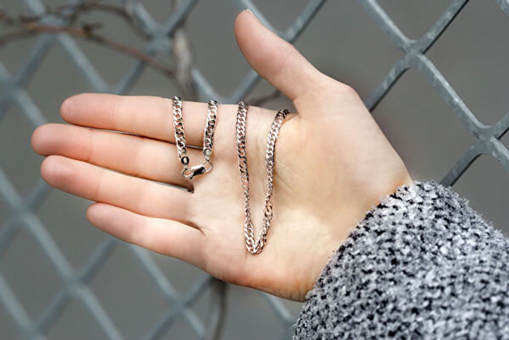 Fine silver chain Pancer AGS1085 - Length: 42 cm