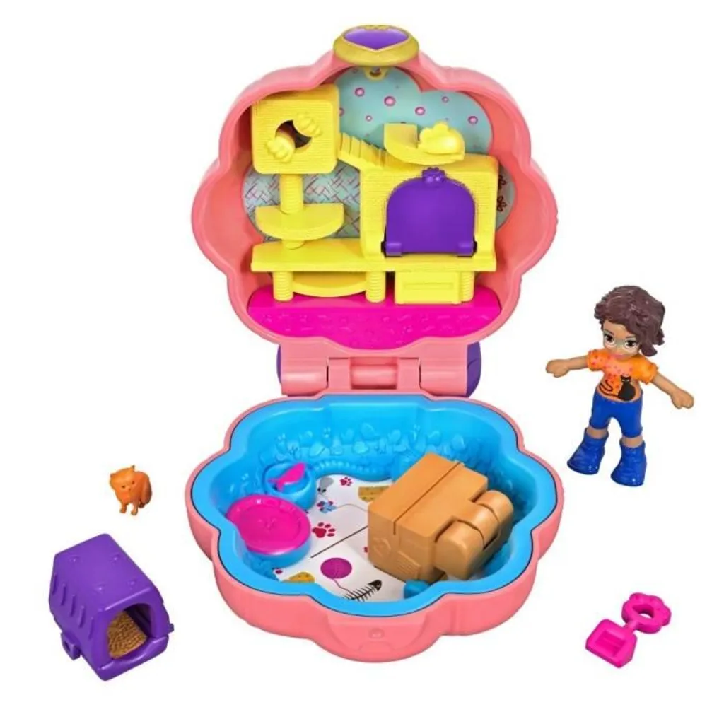 Jouet de Voyage Polly Pocket Shani la Gardienne de Chat pour Enfant