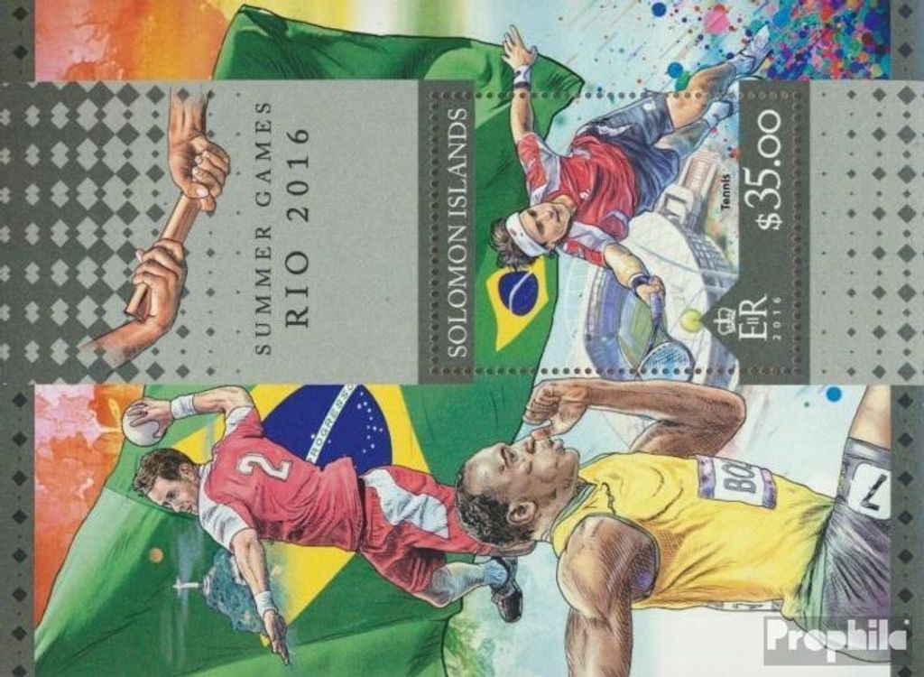 Briefmarken Salomoninseln 2016 Mi Block 544 (kompl. Ausg.) postfrisch Sommerspiele Rio 2016
