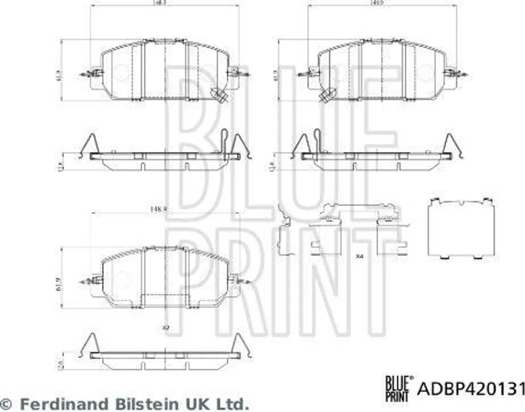 Plaquettes de Frein BLUE PRINT ADBP420131 pour Honda CR-V OE 45022TLAA01
