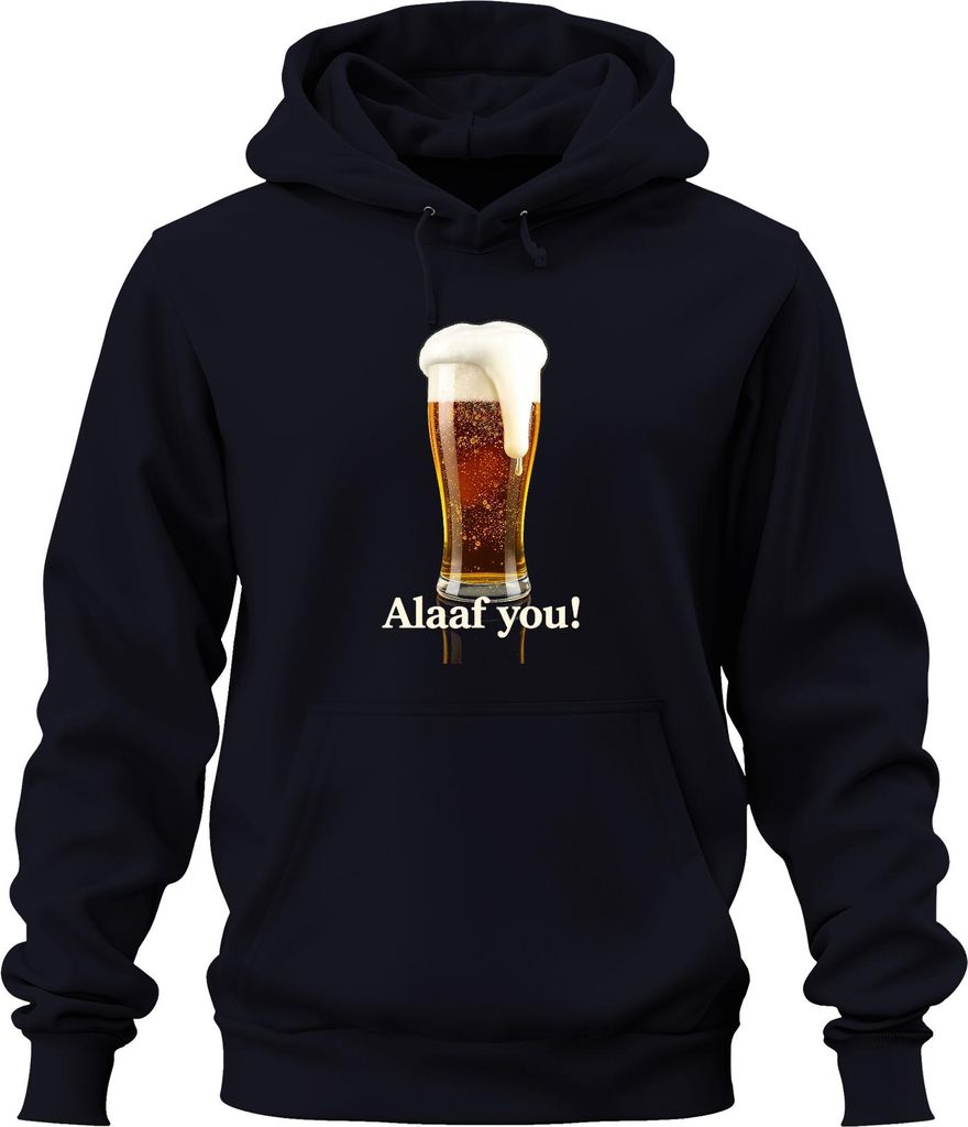 Alaaf you Bierglas Karneval Köln Party Geschenk Vintage Uni Hoodie Kapuzenpullover, Navy, 3XL