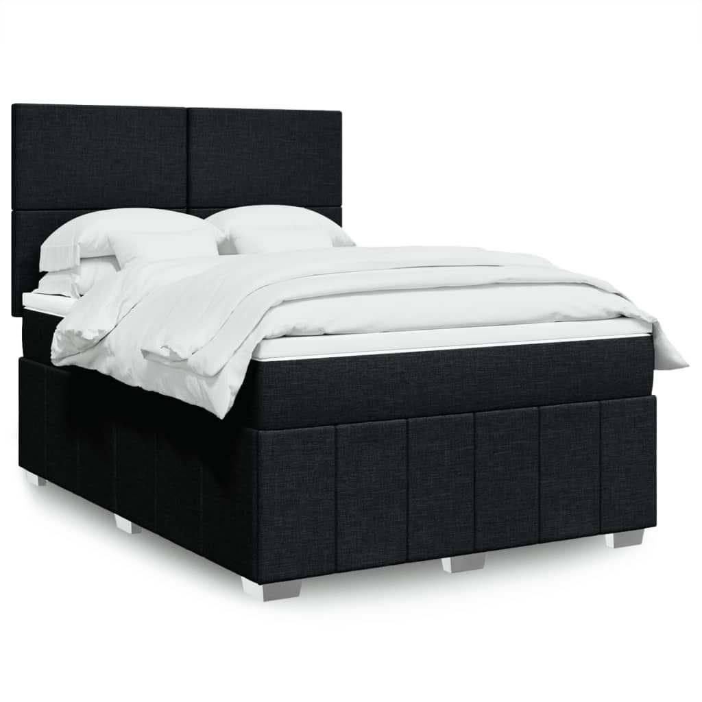 Maison Exclusive - Boxspringbett mit Matratze Schwarz 160x200 cm Stoff