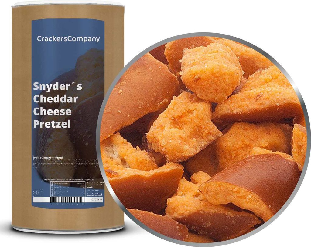 CHEDDARCHEESE PRETZEL Membránová plechovka velká 450g Obrázek produktu 