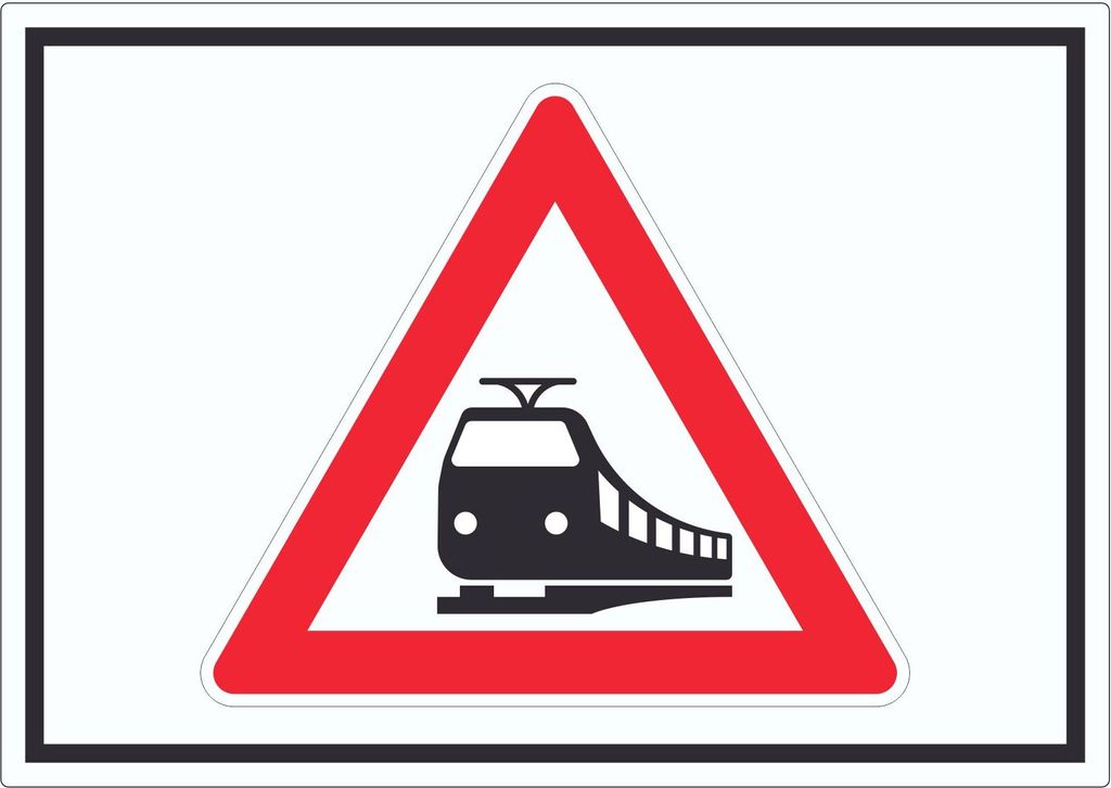 Aufkleber Achtung Bahnübergang Symbol A5 (148x210mm)