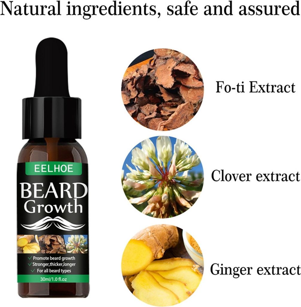 2 Stk 30ml Bartwachstumsöl, Bartwachstumsserum für Männer, Produktbild 3