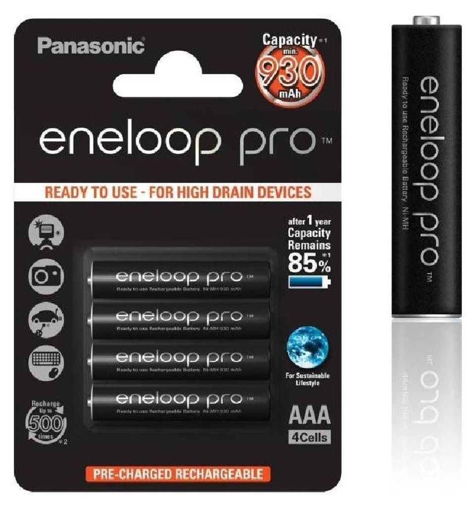4er-Pack SANYO eneloop pro NiMH-Akkus, Micro AAA, 900mAh Image du produit 
