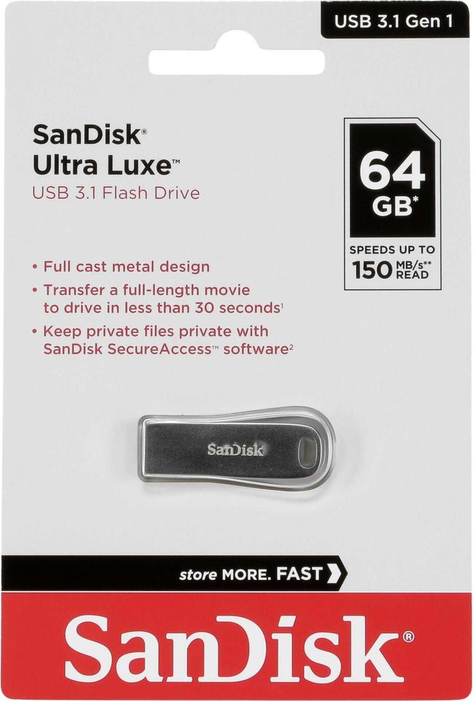 SanDisk Ultra® Luxe™ USB 3.1, 64GB, Flash-Laufwerk, 150MB/s Produktbild 