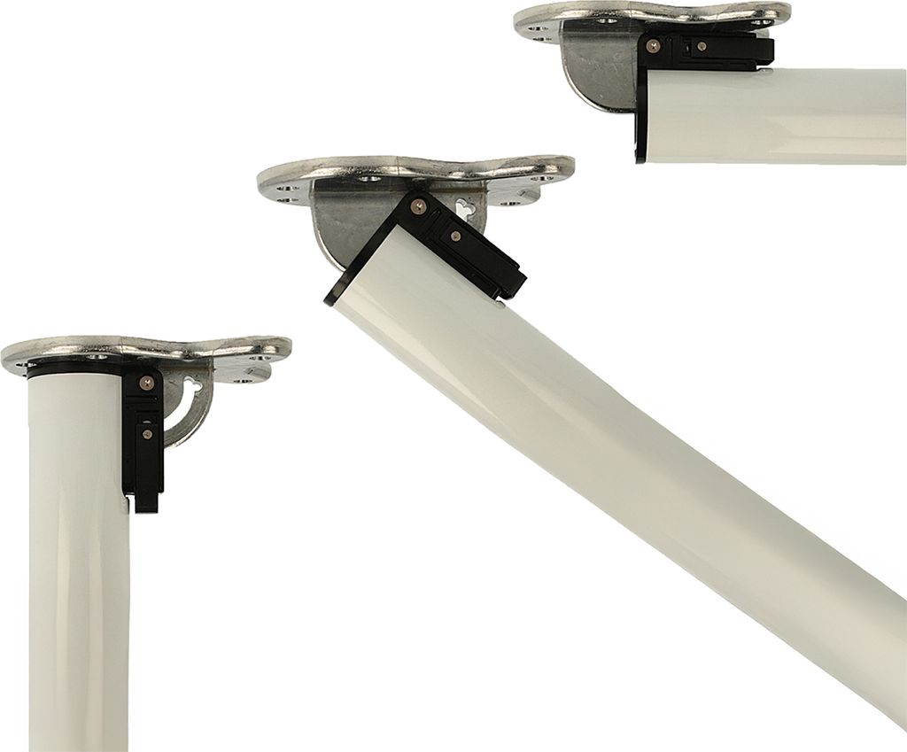 Abklappbares Tischbein 710mm Weiß d:50mm Möbelfuß Tischfuß Produktbild 