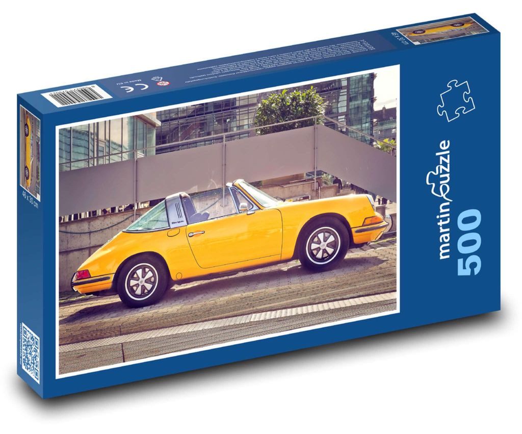 Puzzle 500 Gelbes Porsche Cabriolet - martinpuzzle Produktbild 