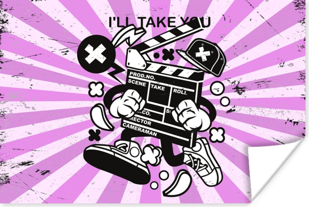 MuchoWow Poster Filmklappe - Schuhe - Retro 30x20 cm - Plakate - Print