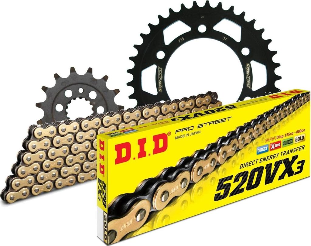 DID Kit Stahl Kompatibel mit DUCATI 851 SP 91-91/900 FE 98-98/900 ... 15-37-098 DID520VX3(G&B) Endlos