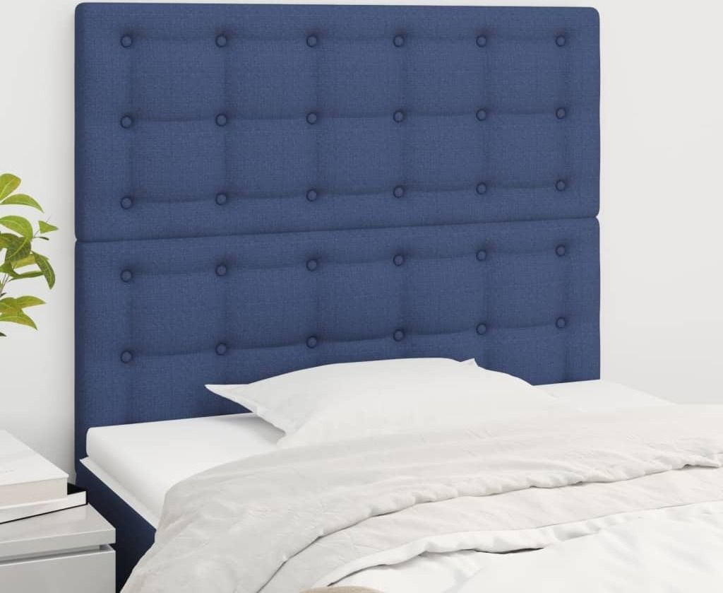"im Sonderangebot"Kopfteil - modernes Design - fürs Schlafzimmer - Blau 90x5x118/128cm Stoff NEU301638 - Kopfteile
