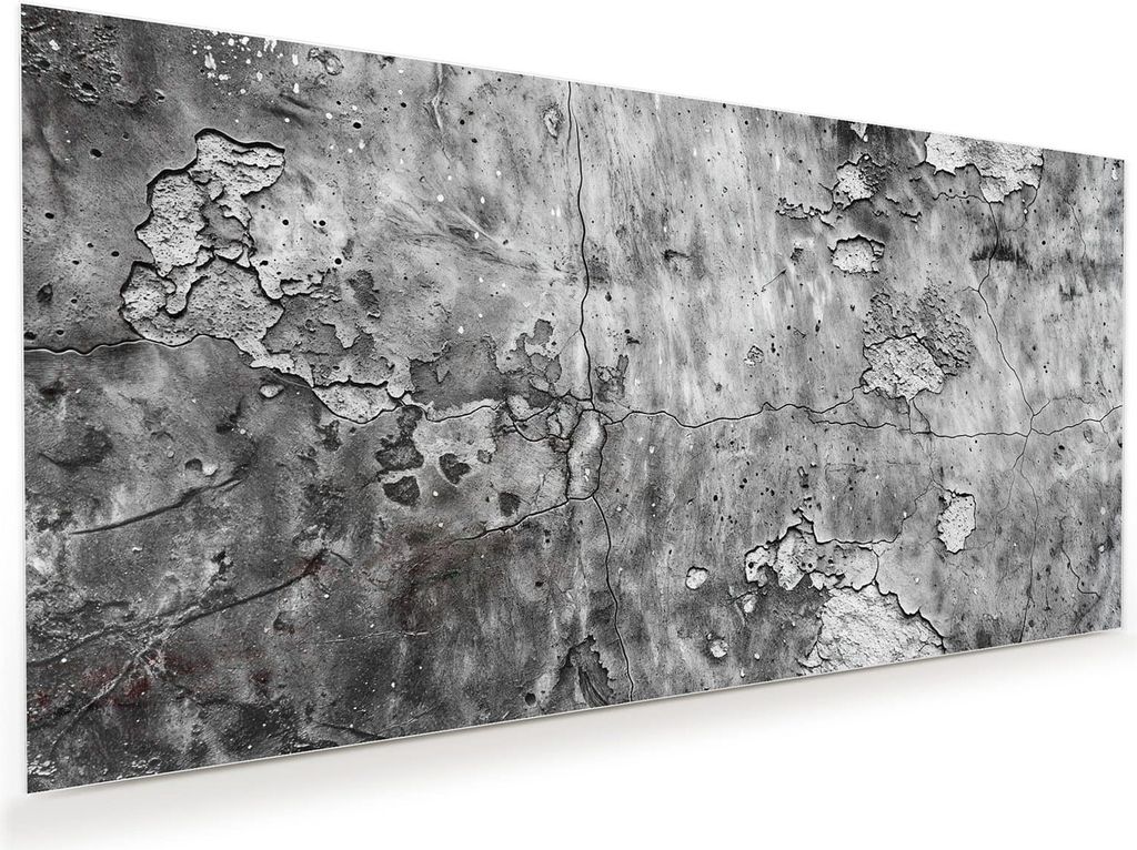 Glasbild 60x30cm in XXL für Wohnzimmer, Schlafzimmer Motiv Abgenutzte Wand