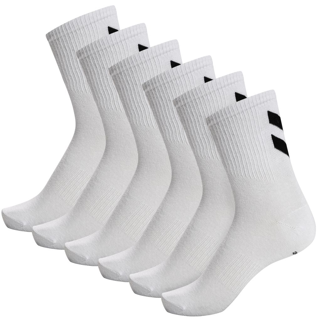 HUMMEL hmlCHEVRON 6-PACK SOCKS, WHITE/WHITE, 41-45