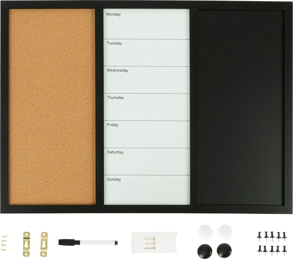 Tableau multifonction 3 en 1 Relaxdays, H x L : 50 x 70 cm, Image du produit 
