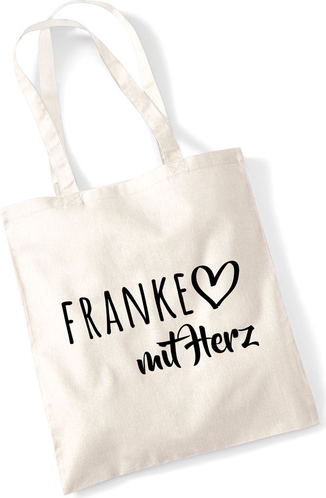Huuraa Jutebeutel Franke mit Herz 10 Liter Natural Baumwolle Tasche Geschenkidee