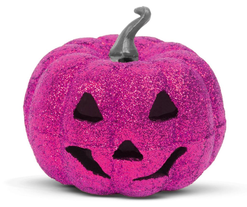 Halloween RGB LED decoratie - pompoen van schuim - paars - Productafbeelding 