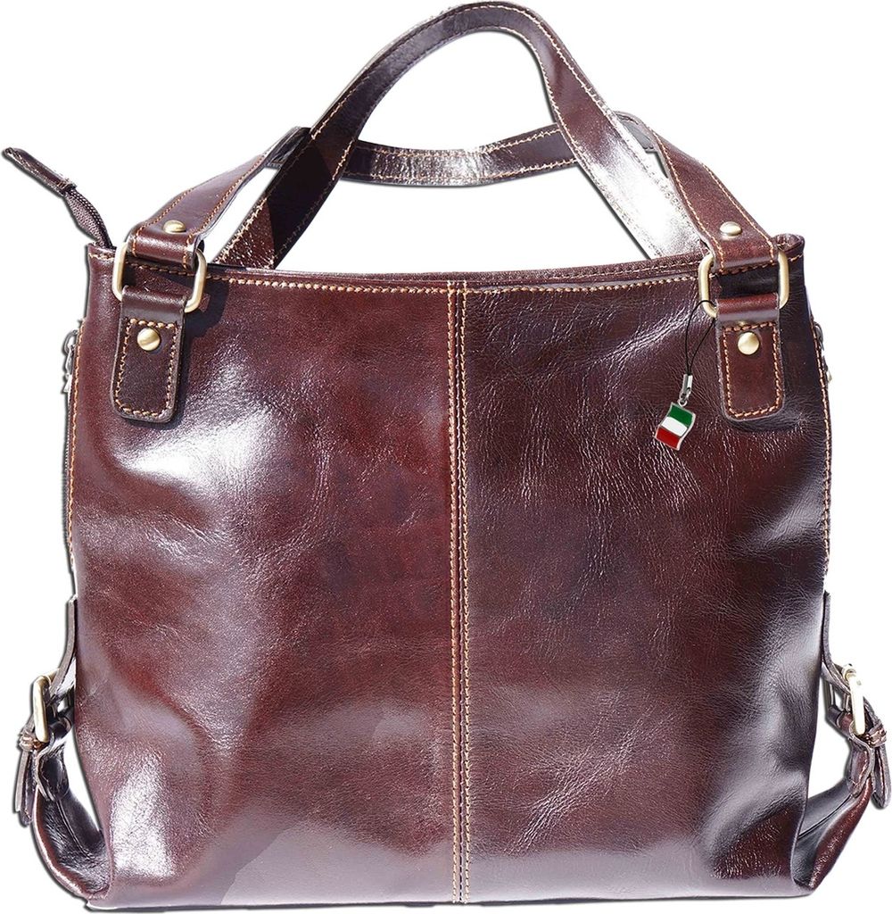 Florence Leder Tasche Schultertasche Henkeltasche Shopper braun OTF136N