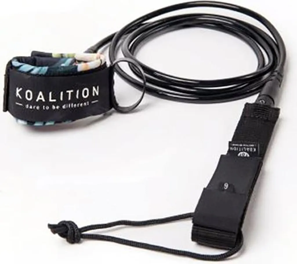 Leash genou pour longboard 9 pieds épaisseur 7 mm en coloris noir uni