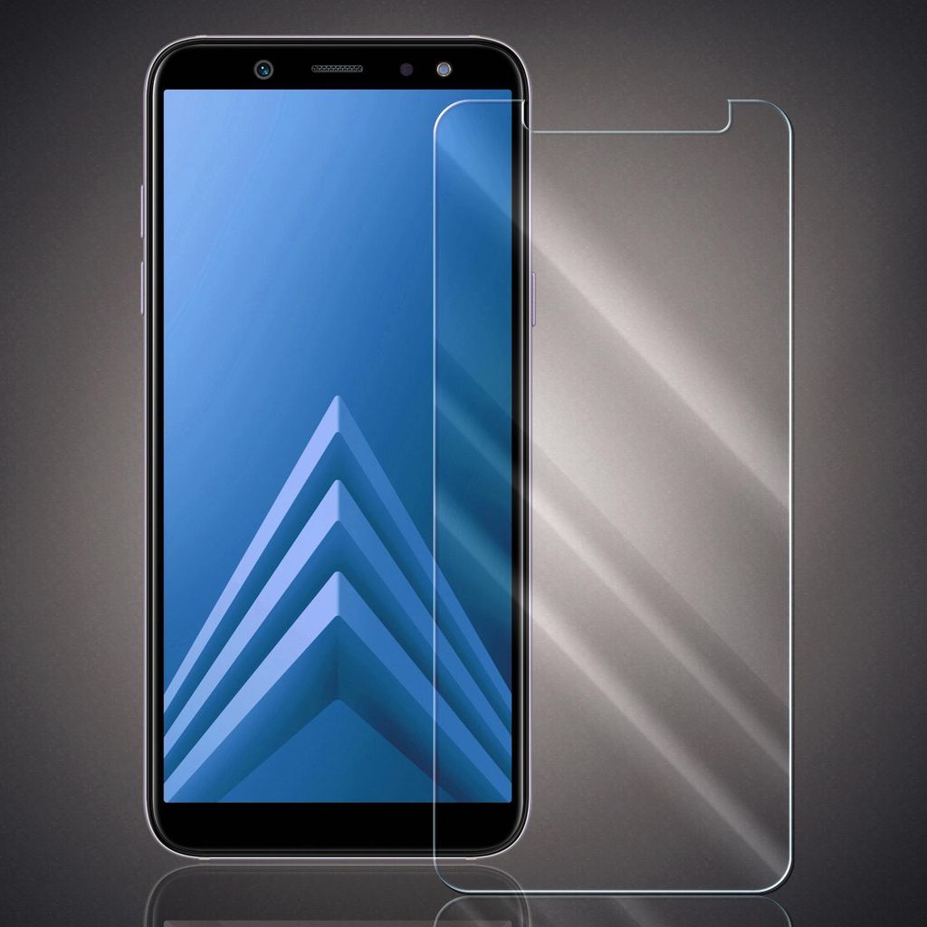A smartphone screen protector is shown next to a smartphone.