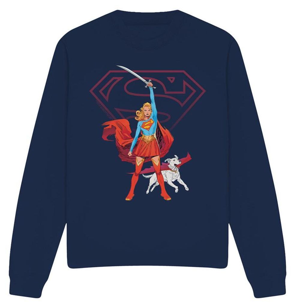 Supergirl - "Woman Of Tomorrow" Sweatshirt für Herren/Damen Uni TV34752 (XL) (Marine)