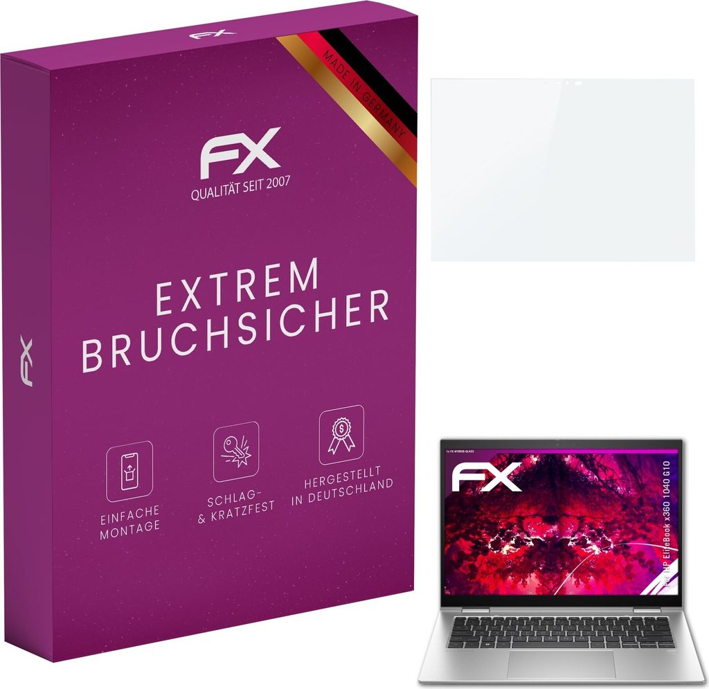 atFoliX FX-Hybrid-Glass Displayfolie kompatibel mit HP EliteBook x360 1040 G10 Glasfolie
