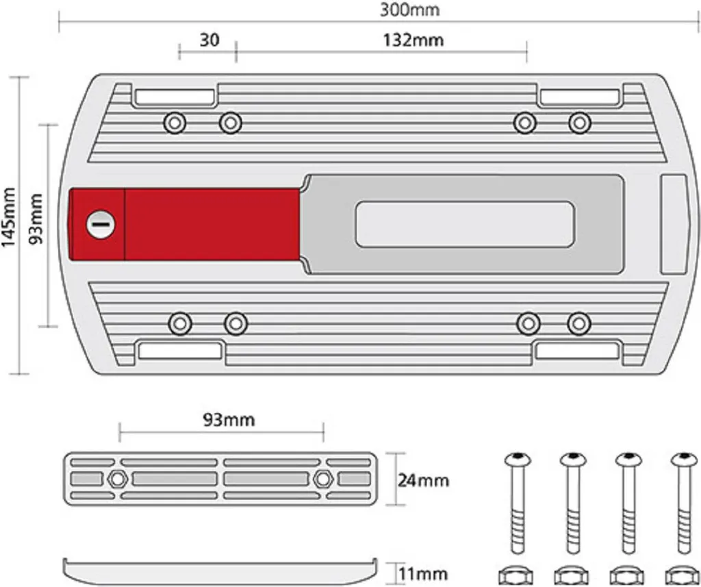 Plaque de fixation porte-bagages avec sonnette intégrée - Taille unique - 4