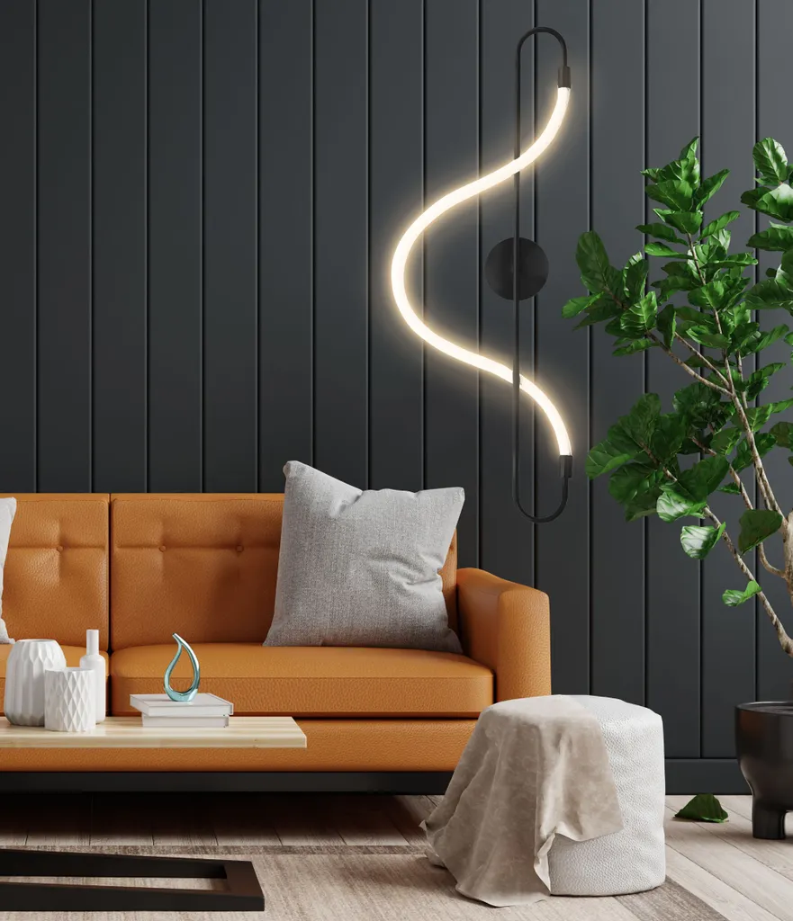 Applique Murale LED Toolight APP857-W Noire Design Longue 60cm