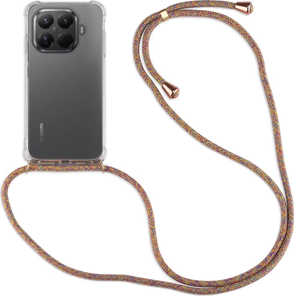 Handykett für Xiaomi 15T Pro Hülle mit Kordel Handyhülle mit Band in Rainbow