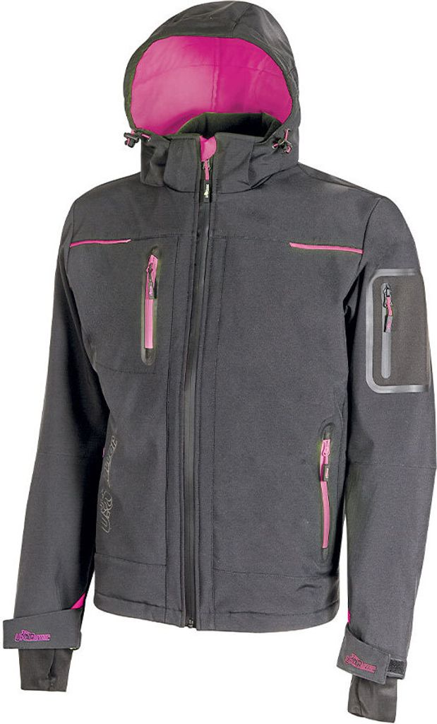 U-Power Softshell-Jacke Space, Farbe:grey fucsia, Größe:XL